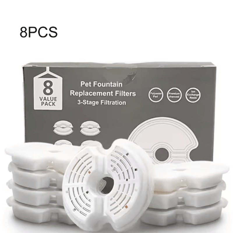 Carbon Replacement Filters For Stainless Steel Cat Water Fountain 4 Pack Pet Fountain Filters 2