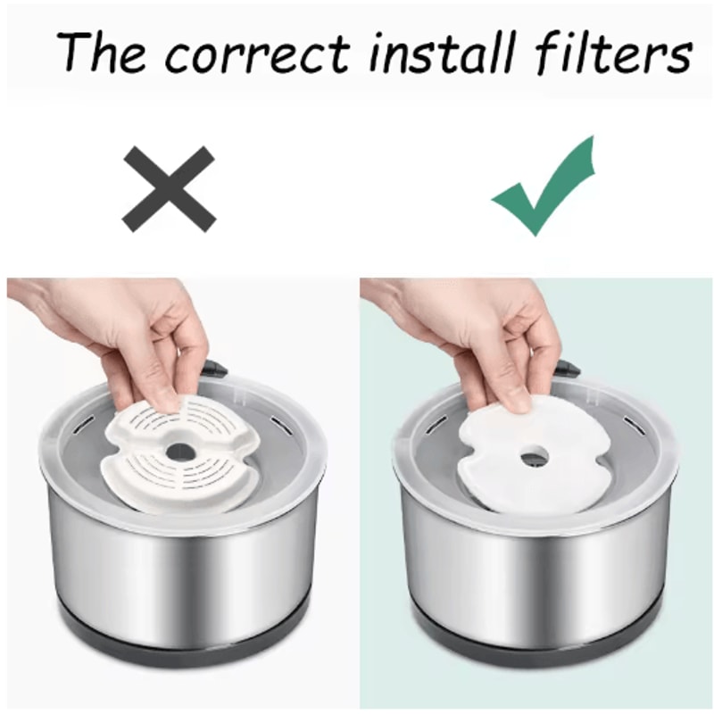 Carbon Replacement Filters For Stainless Steel Cat Water Fountain 4 Pack Pet Fountain Filters 3