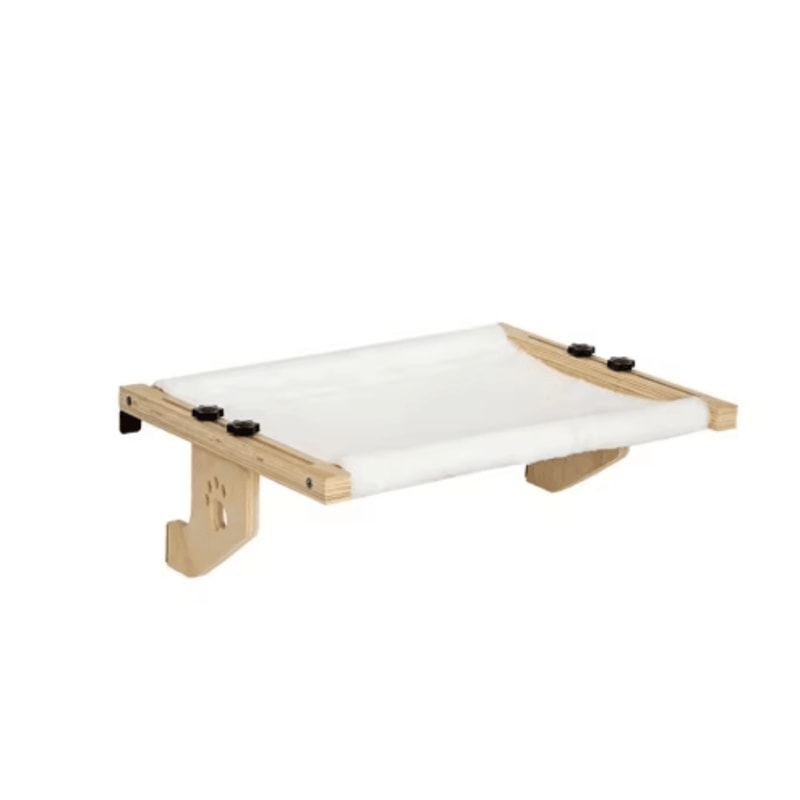 Wooden Frame Cat Window Hammock Detachable Paw Print Hanging Cat Bed 1