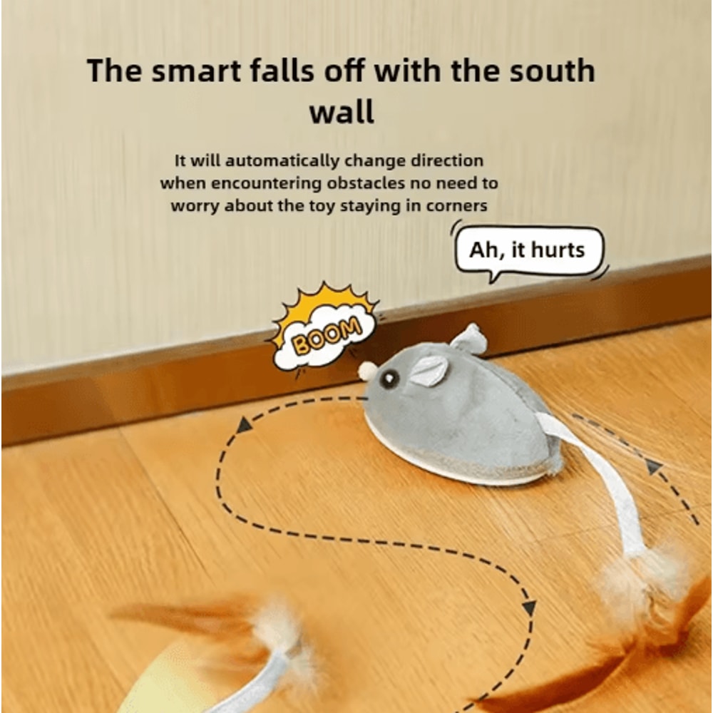 Smart Electric Mouse Cat Toy USB Rechargeable Interactive Squeaky Toy For Cats 2