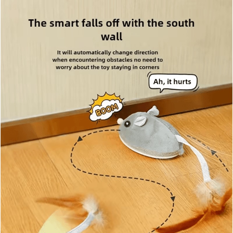 Smart Electric Mouse Cat Toy USB Rechargeable Interactive Squeaky Toy For Cats 2