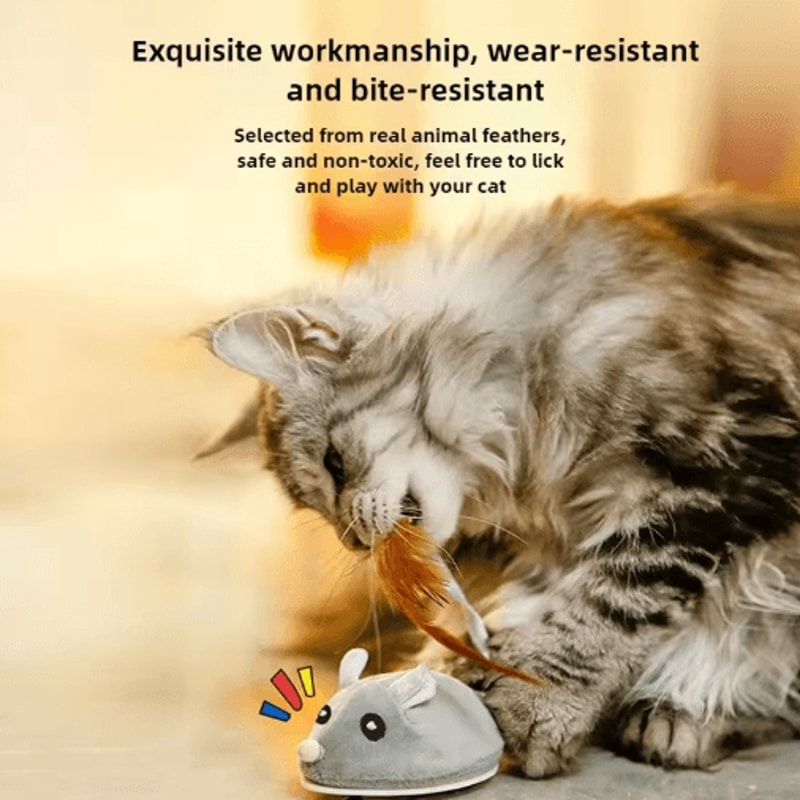 Smart Electric Mouse Cat Toy USB Rechargeable Interactive Squeaky Toy For Cats 3