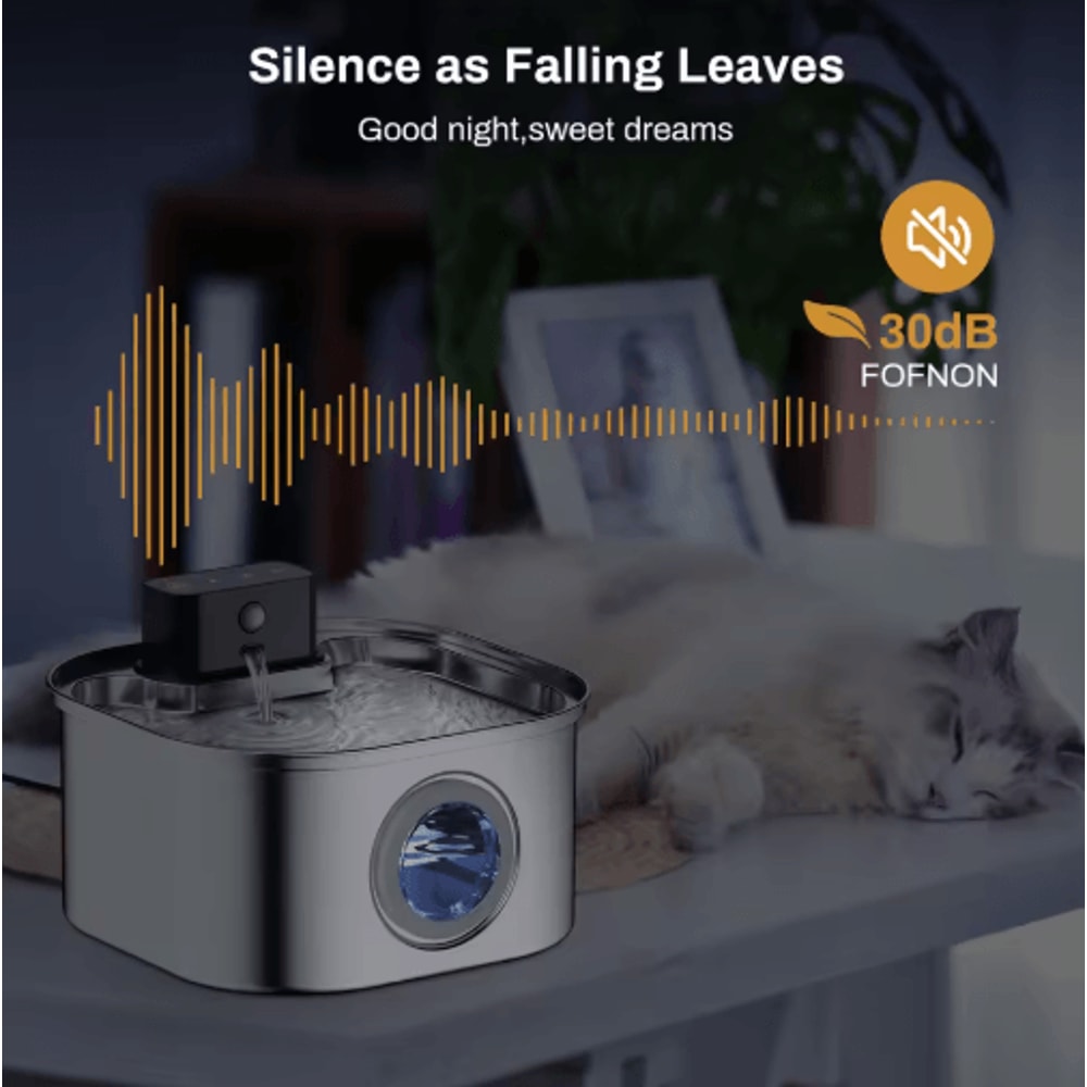 32L Wireless Stainless Steel Cat Water Fountain Smart Automatic Pet Water Dispenser With Sensor 6