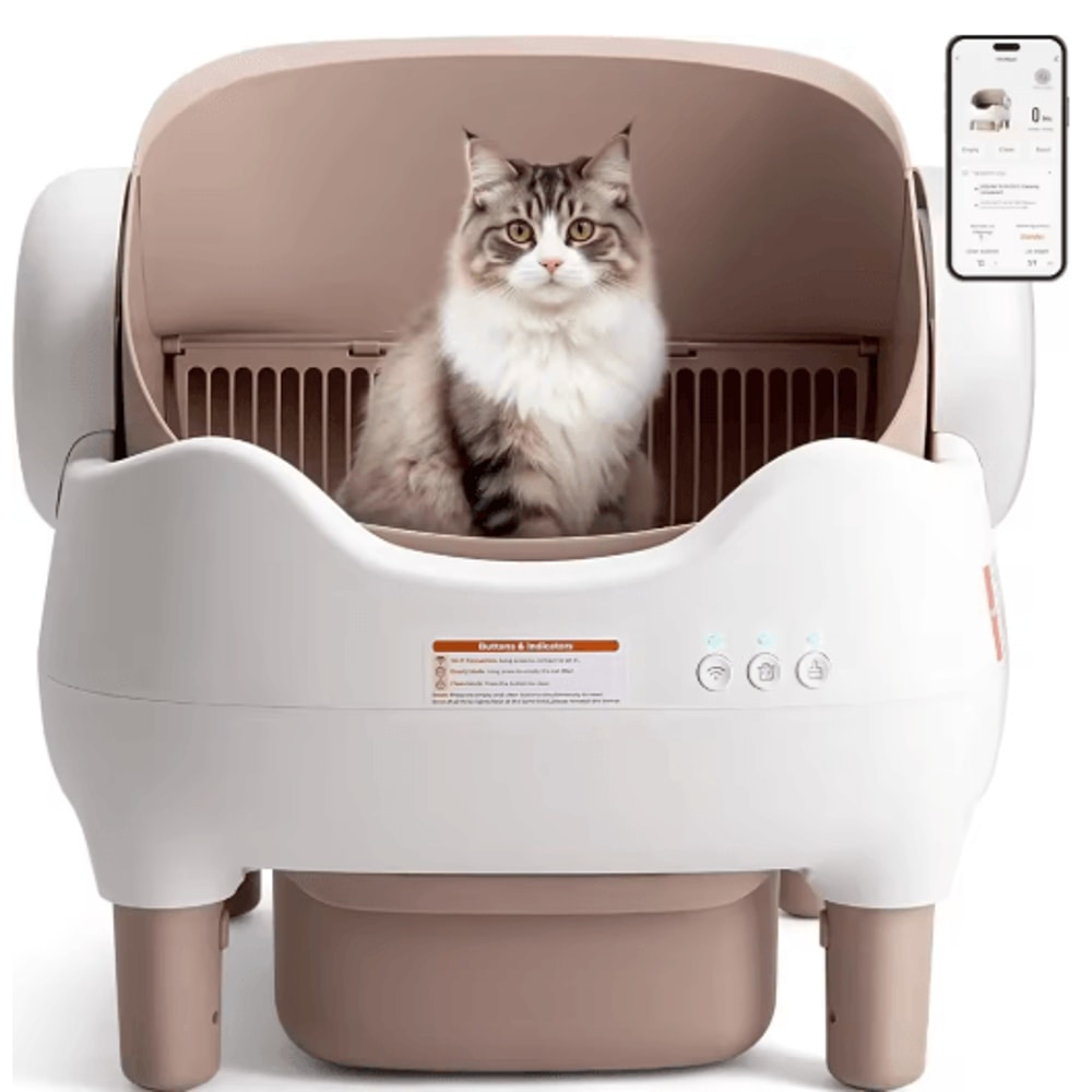 Smart SelfCleaning Cat Litter Box Automatic OpenTop Litter Pan With App Control 1