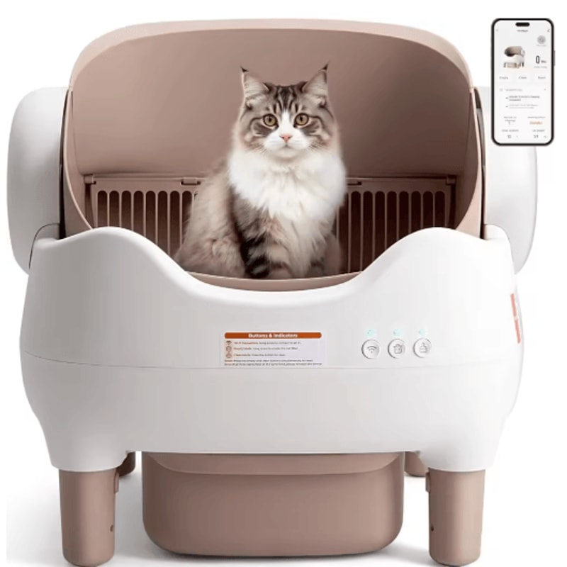 Smart SelfCleaning Cat Litter Box Automatic OpenTop Litter Pan With App Control 1
