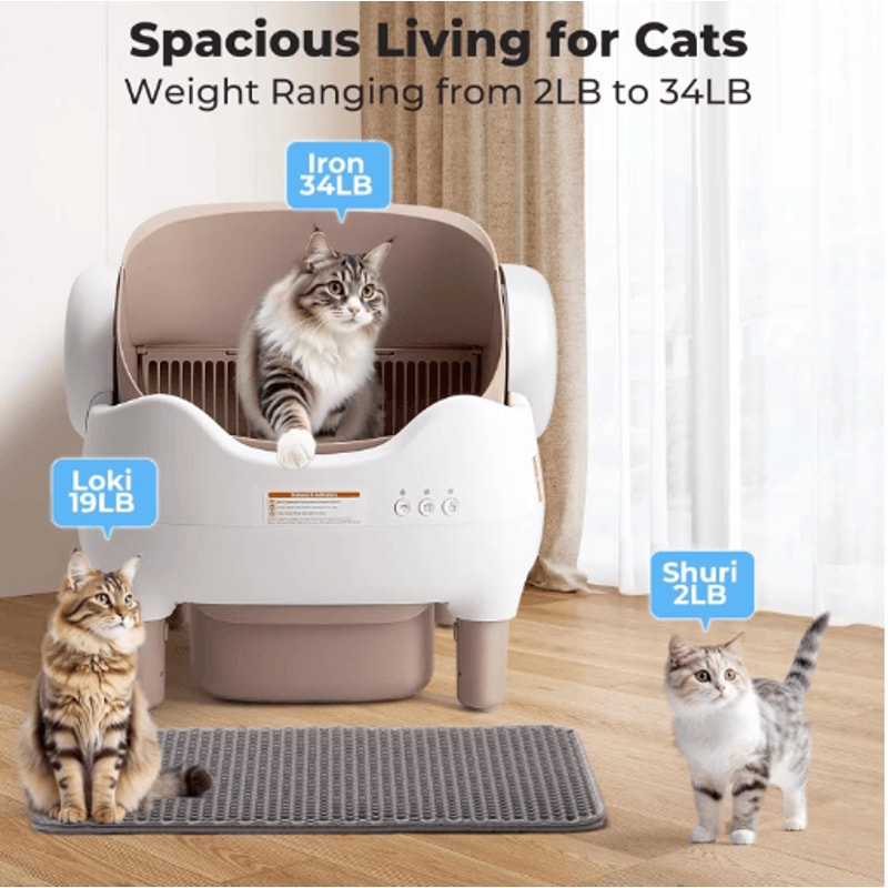 Smart SelfCleaning Cat Litter Box Automatic OpenTop Litter Pan With App Control 2