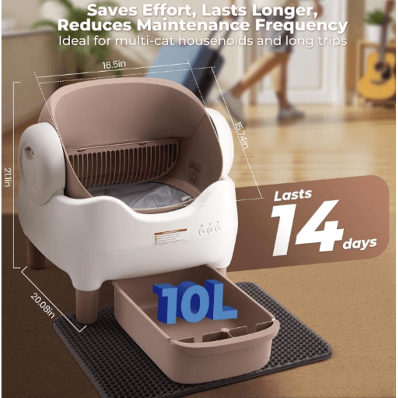 Smart SelfCleaning Cat Litter Box Automatic OpenTop Litter Pan With App Control 5