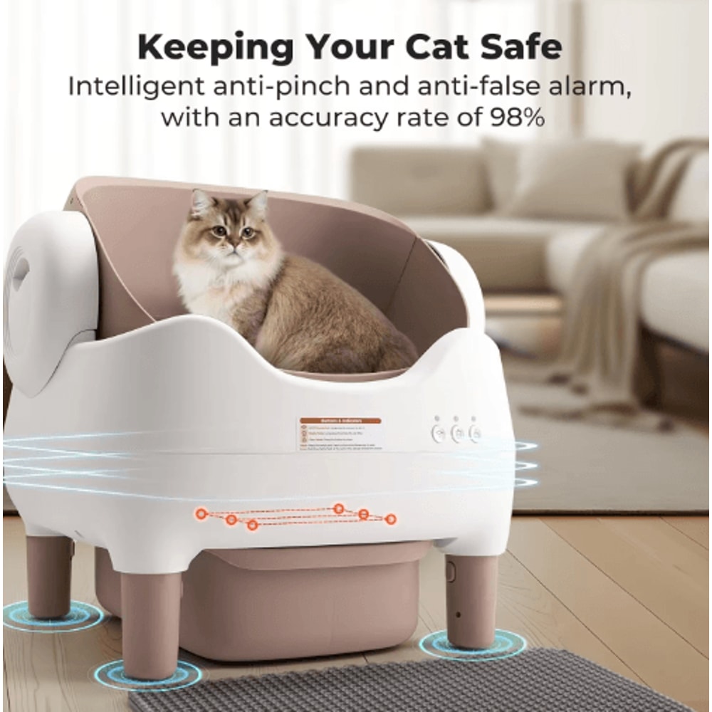 Smart SelfCleaning Cat Litter Box Automatic OpenTop Litter Pan With App Control 0