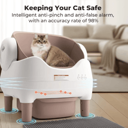 smart self-cleaning cat litter box automatic open-top litter pan with app control
