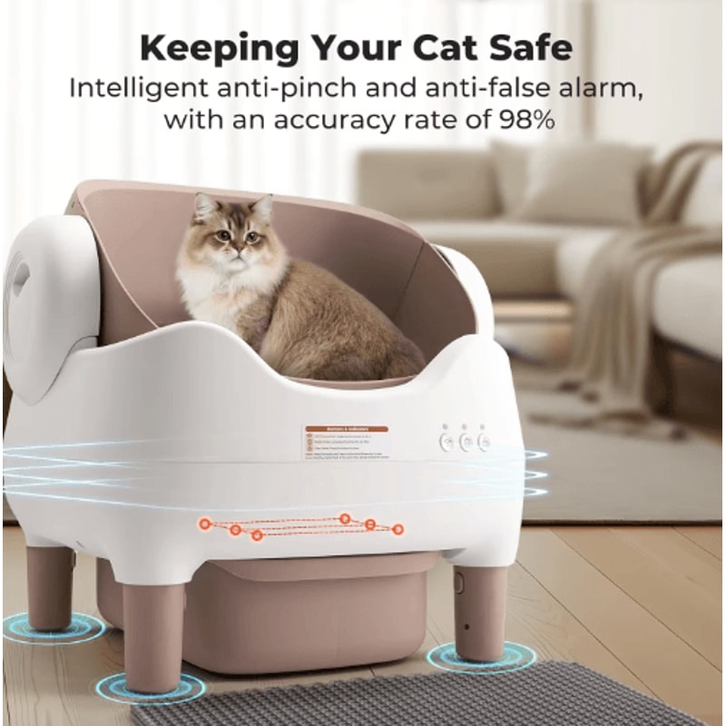 Smart SelfCleaning Cat Litter Box Automatic OpenTop Litter Pan With App Control 0