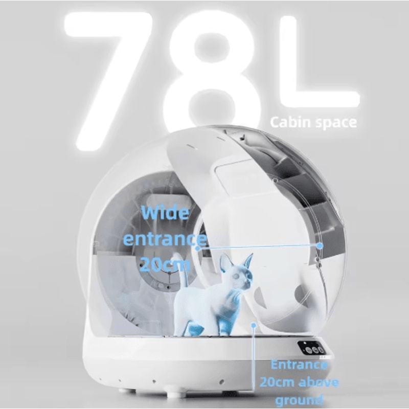 78L Automatic SelfCleaning Cat Litter Box Smart Enclosed Litter Tray With App Control 8