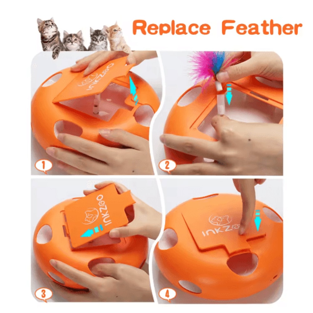 INKZOO Interactive Cat Toy Smart Automatic 7Hole WhackAMole Mouse Toy 11