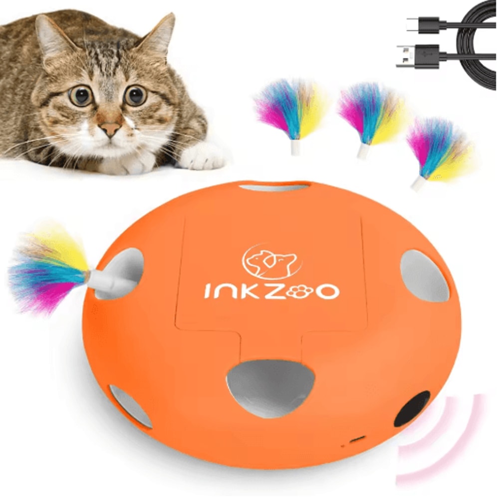 INKZOO Interactive Cat Toy Smart Automatic 7Hole WhackAMole Mouse Toy 0