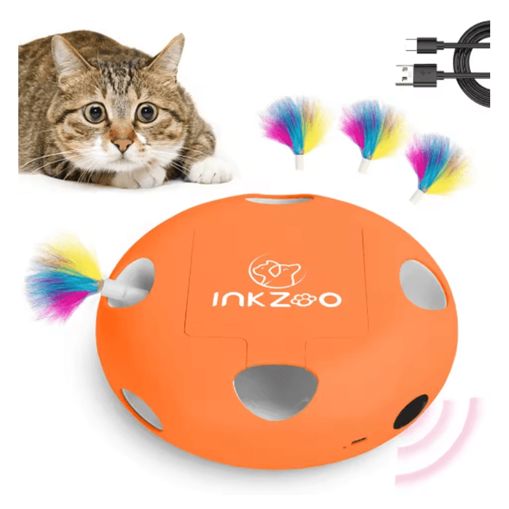 INKZOO 4in1 Interactive Cat Toy Automatic WhackAMole Butterfly Track Ball Play Center 2