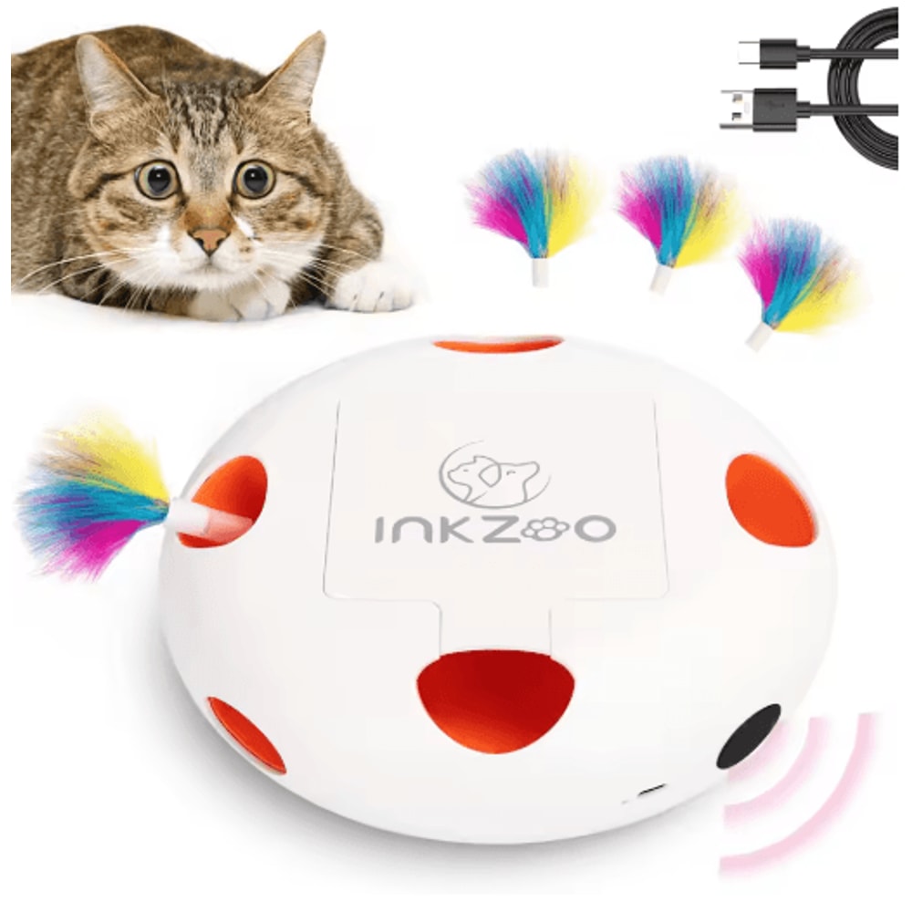 INKZOO 4in1 Interactive Cat Toy Automatic WhackAMole Butterfly Track Ball Play Center 7