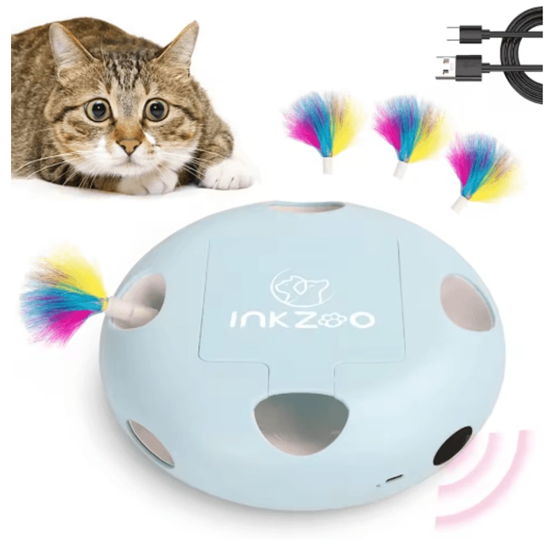 INKZOO 4in1 Interactive Cat Toy Automatic WhackAMole Butterfly Track Ball Play Center 8