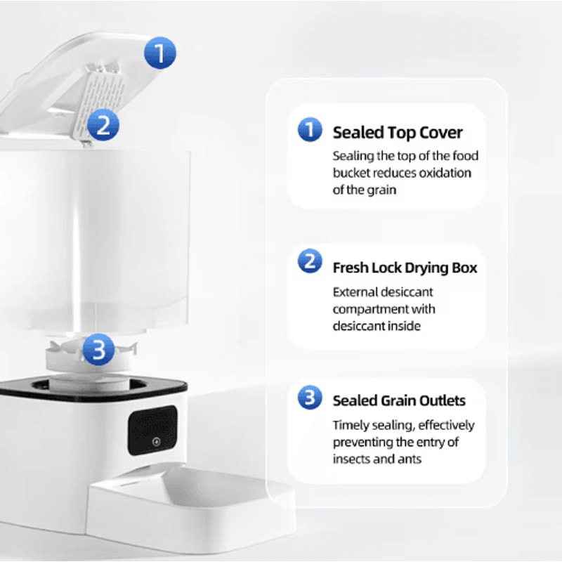 6L Smart Automatic Pet Feeder WiFi Timer Food Dispenser With Stainless Steel Bowl 3