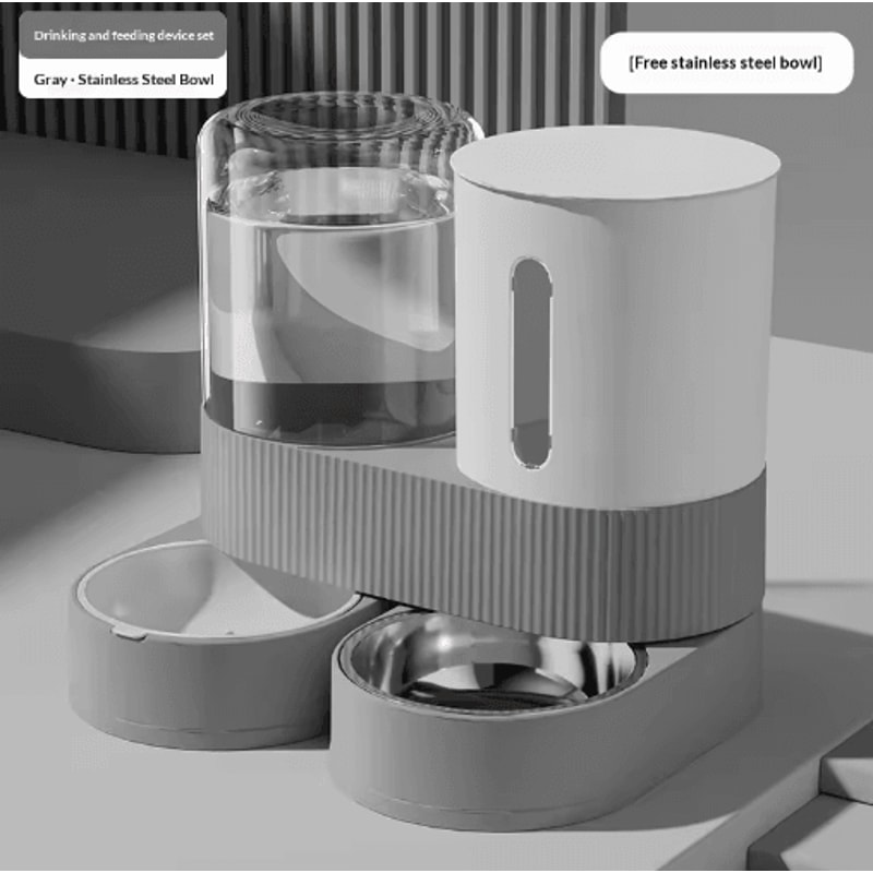 Large Capacity Automatic Pet Feeder Water Dispenser Gravity Food And Water Bowl Set For Cats Dog 1