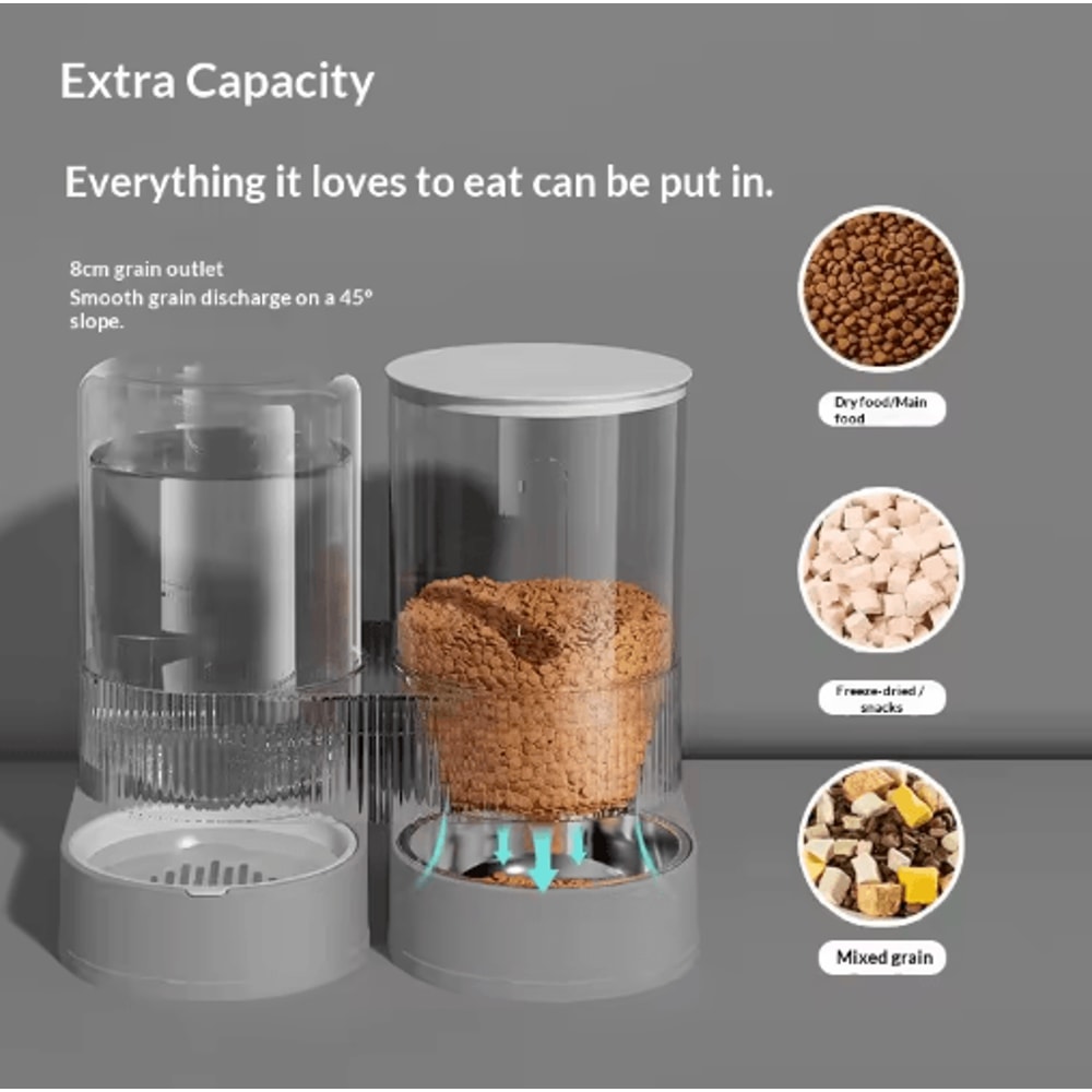 Large Capacity Automatic Pet Feeder Water Dispenser Gravity Food And Water Bowl Set For Cats Dog 5