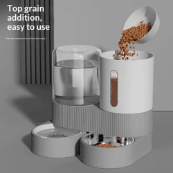 large capacity automatic pet feeder & water dispenser – gravity food and water bowl set for cats & dogs