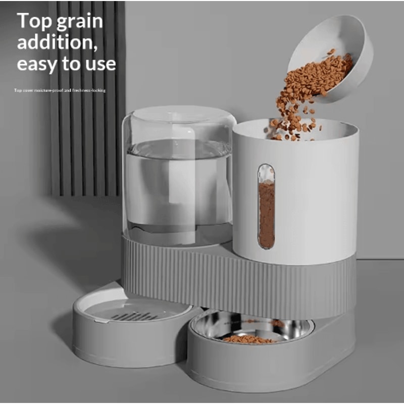 Large Capacity Automatic Pet Feeder Water Dispenser Gravity Food And Water Bowl Set For Cats Dog 0