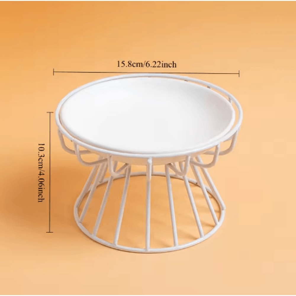 Raised Ceramic Cat Bowl Set Elevated AntiSpill Feeding Bowl With Stand 5