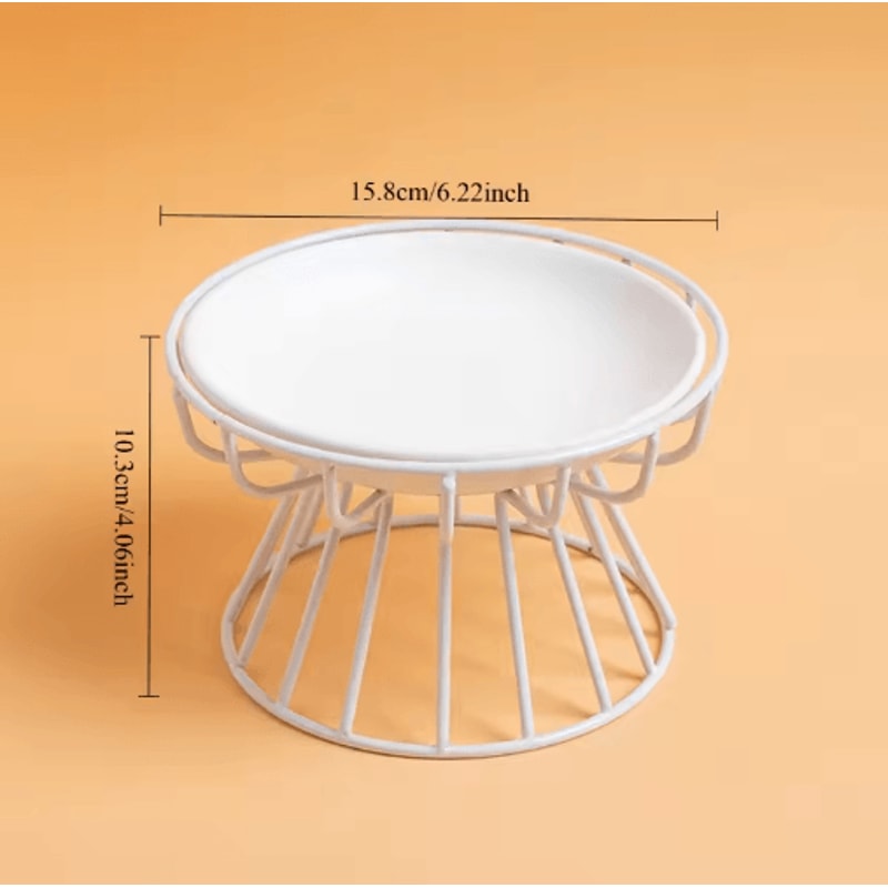 Raised Ceramic Cat Bowl Set Elevated AntiSpill Feeding Bowl With Stand 5
