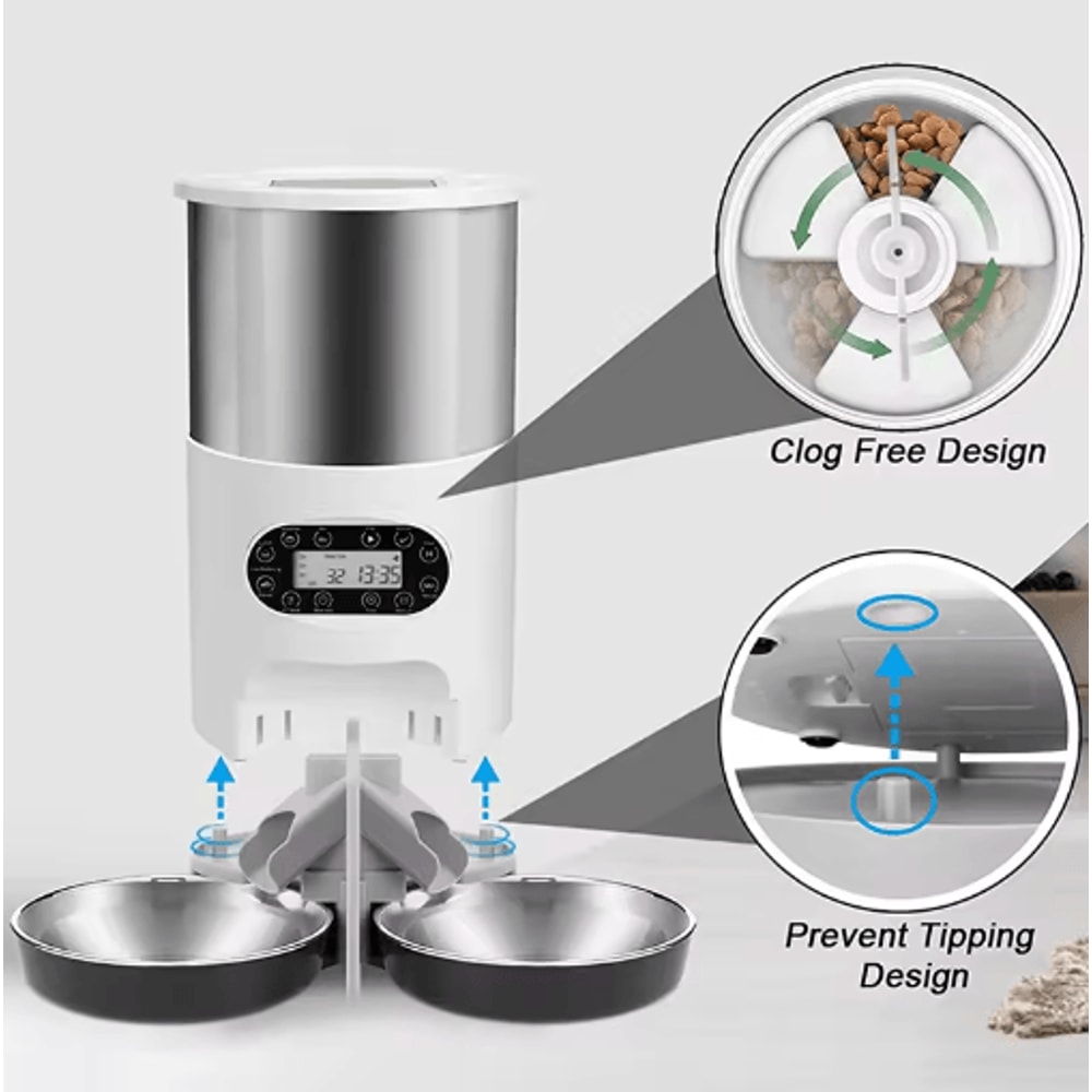 Smart APP Automatic Pet Feeder Double Meal Remote Feeding Dispenser For Cats Dogs 9