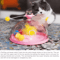 Interactive Cat Puzzle Toy Spinning Track Balls Feather Teaser Brain Game For Kittens 9