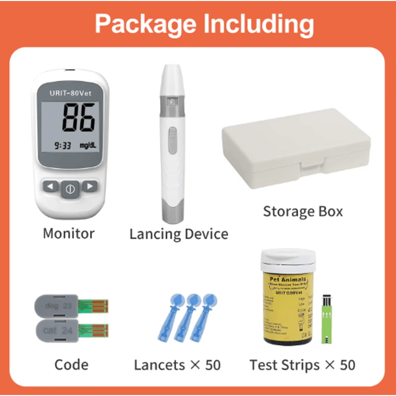 Pet Glucose Monitoring Kit Easy NoCoding Blood Sugar Monitor For Dogs Cats 4