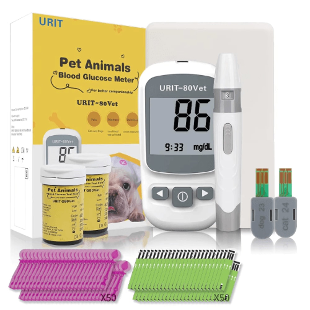 Pet Glucose Monitoring Kit Easy NoCoding Blood Sugar Monitor For Dogs Cats 7