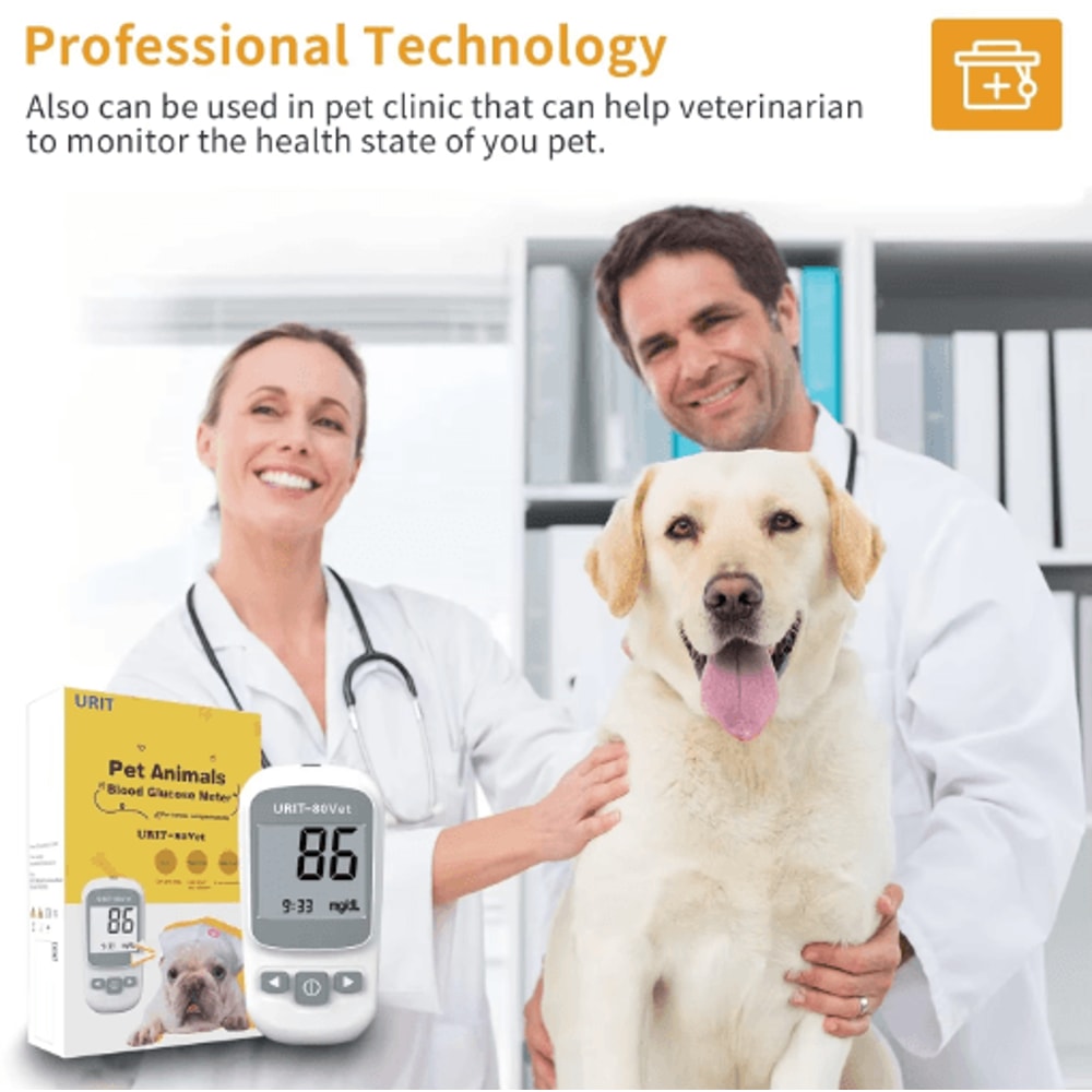 Pet Glucose Monitoring Kit Easy NoCoding Blood Sugar Monitor For Dogs Cats 0