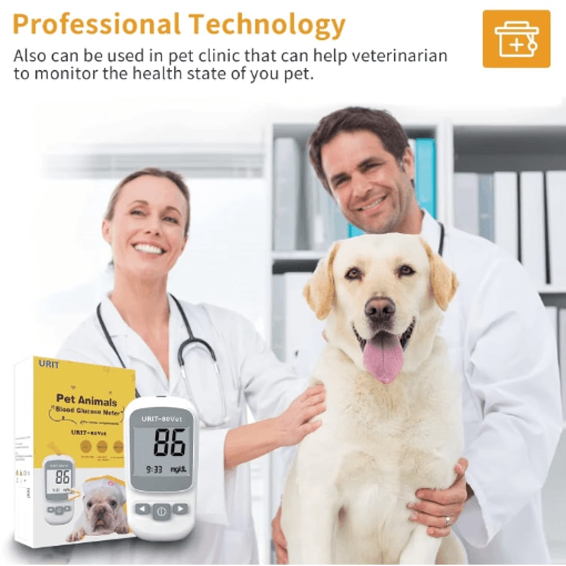 Pet Glucose Monitoring Kit Easy NoCoding Blood Sugar Monitor For Dogs Cats 0