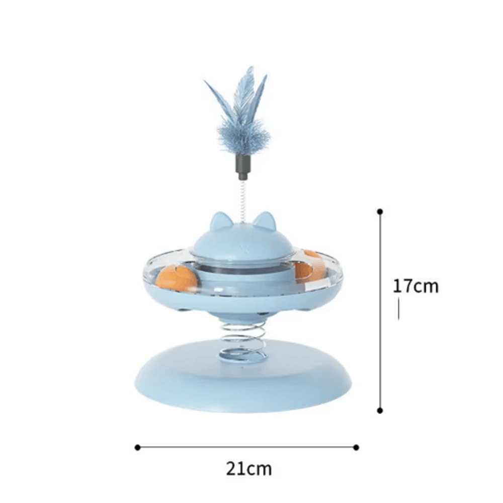 Interactive Cat Play Disc Food Dispensing Track Ball Teaser Toy For Cats 4