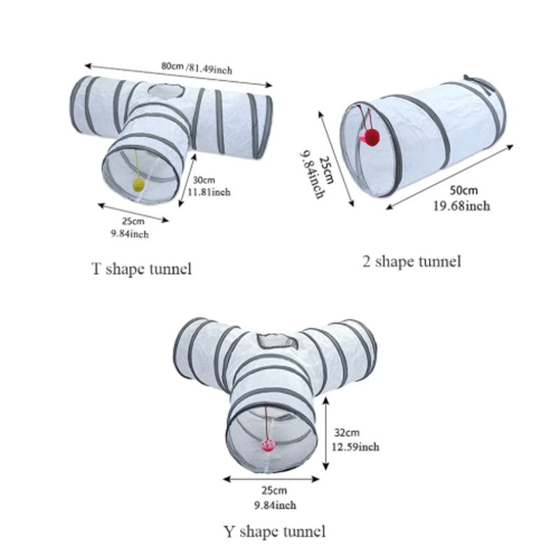 Foldable Cat Tunnel Toy Interactive Play Tunnel For Kittens Indoor Cats 8