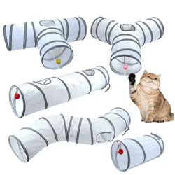 foldable cat tunnel toy – interactive play tunnel for kittens & indoor cats