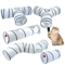 Foldable Cat Tunnel Toy Interactive Play Tunnel For Kittens Indoor Cats 0