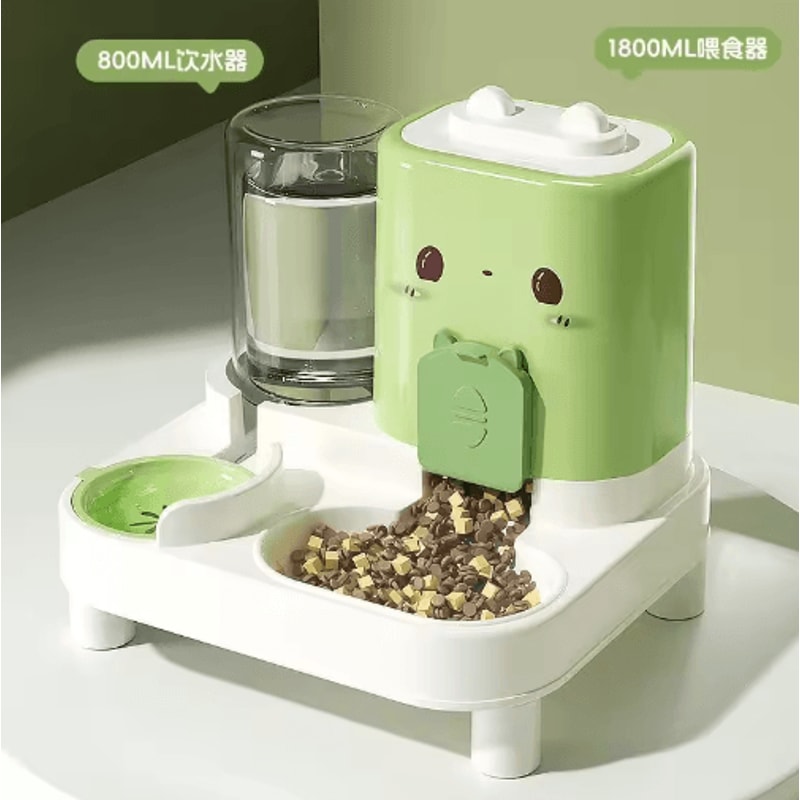 Automatic GravityFed Pet Feeder Water Dispenser Large Capacity SpillProof Feeding Station 1