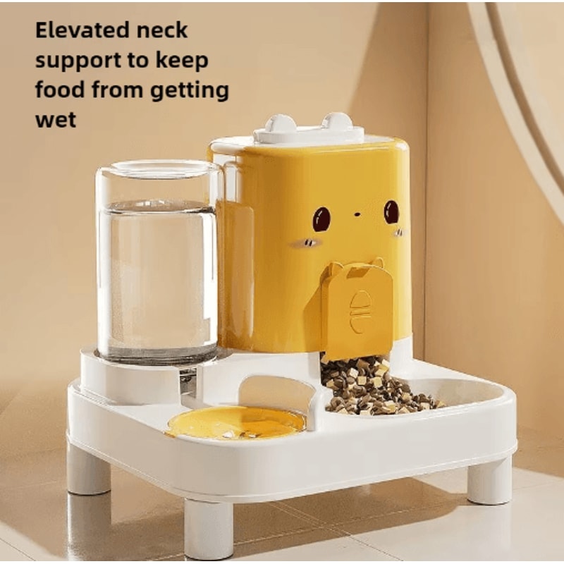Automatic GravityFed Pet Feeder Water Dispenser Large Capacity SpillProof Feeding Station 5