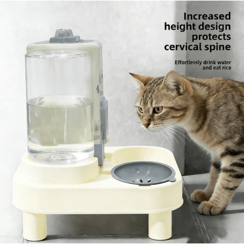Automatic GravityFed Pet Feeder Water Dispenser Large Capacity SpillProof Feeding Station 6