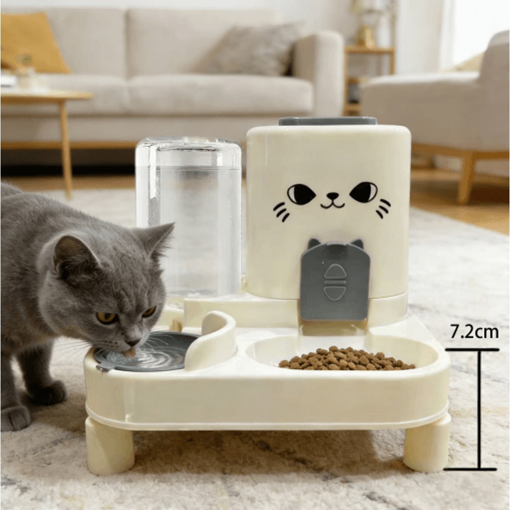 Automatic GravityFed Pet Feeder Water Dispenser Large Capacity SpillProof Feeding Station 0