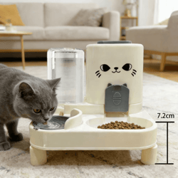 automatic gravity-fed pet feeder & water dispenser – large capacity spill-proof feeding station