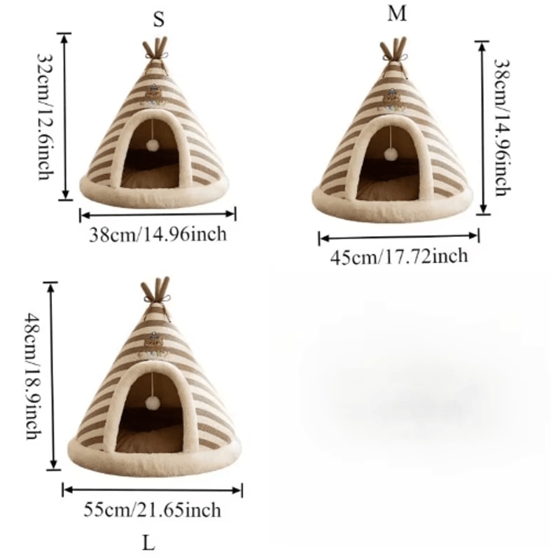 SelfWarming Plush Cat Tent Bed Cozy Winter House For Indoor Cats Small Dogs 3