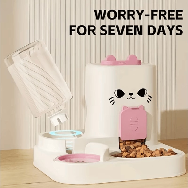 Large Capacity Automatic Pet Feeder Water Dispenser Integrated Food And Water Bowl For Cats Dogs 7