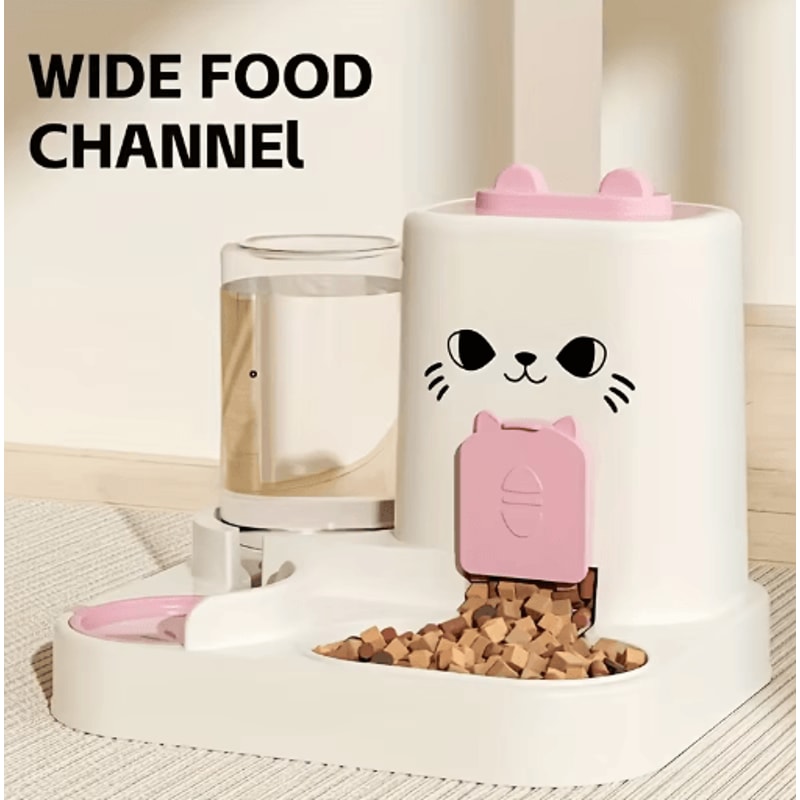 Large Capacity Automatic Pet Feeder Water Dispenser Integrated Food And Water Bowl For Cats Dogs 0