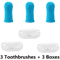 3PCS Pet Finger Toothbrush Set Soft Dental Cleaning Brush For Dogs Cats 3