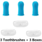 3PCS Pet Finger Toothbrush Set Soft Dental Cleaning Brush For Dogs Cats 3