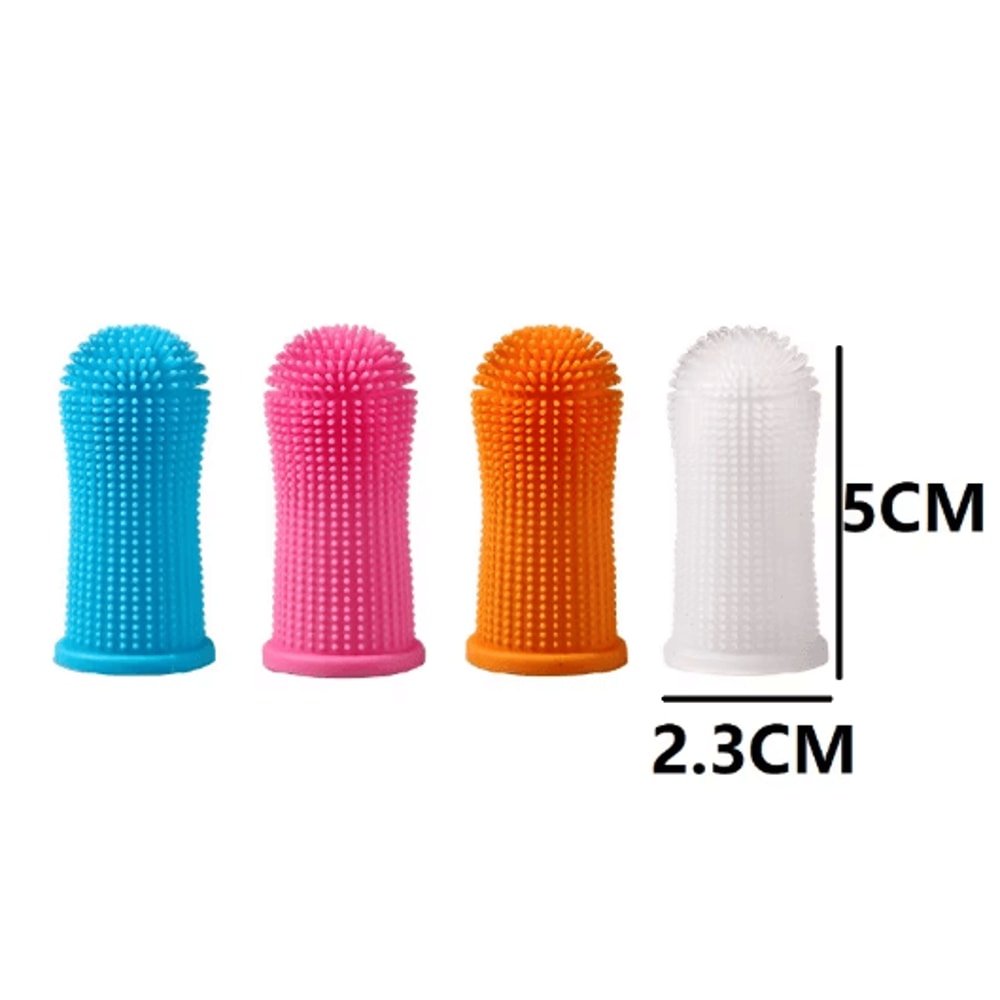 3PCS Pet Finger Toothbrush Set Soft Dental Cleaning Brush For Dogs Cats 9