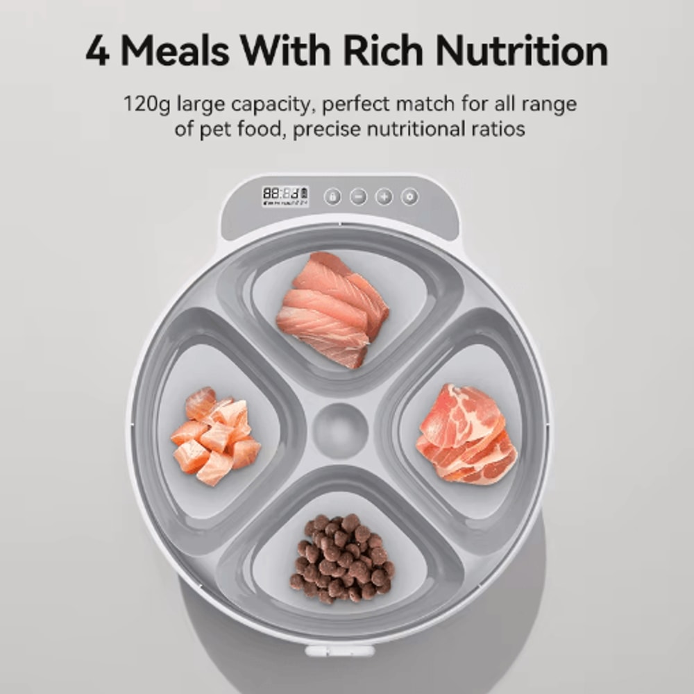 ROJECO 4Meal Wireless Automatic Pet Feeder Smart Wet Dry Food Dispenser For Cats Dogs 5