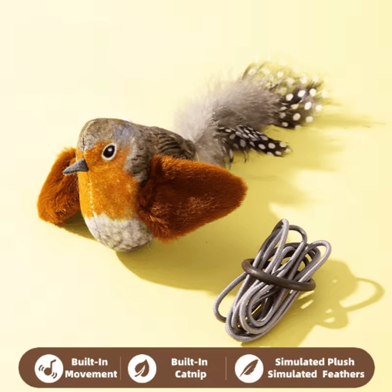 Interactive Bird Sound Cat Toy Plush Catnip Hunting Toy For Indoor Cats 1